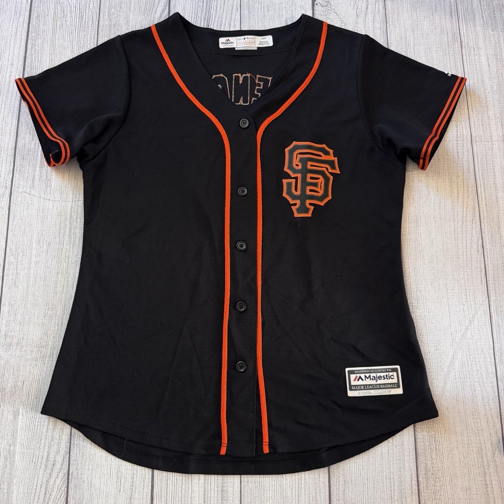 San Francisco Giants Hunter Pence #8 Majestic Cool Base Jersey Women's L Black